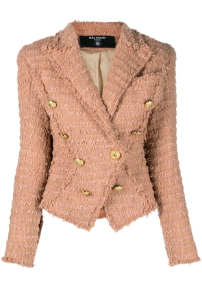 Balmain double-breasted tweed jacket - Pink