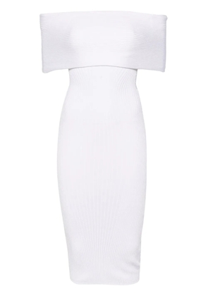 Mugler off-shoulder knit dress - White
