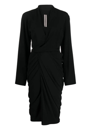 Rick Owens side-tie crepe wrap dress - Black