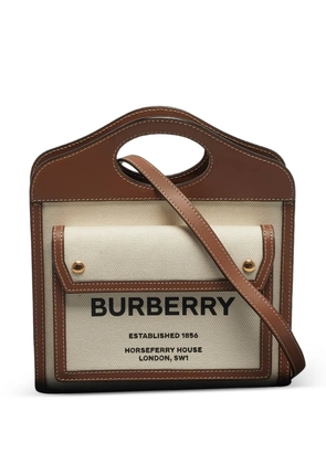 Burberry Pre-Owned canvas leather tote bag - White