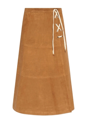 MUNTHE suede A-line skirt - Brown