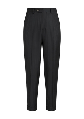 Brunello Cucinelli stripe pleat trousers - Black