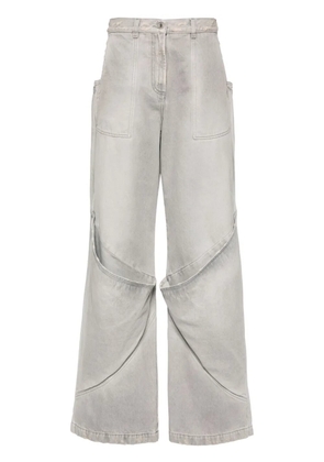 The Attico high-rise wide-leg jeans - Grey