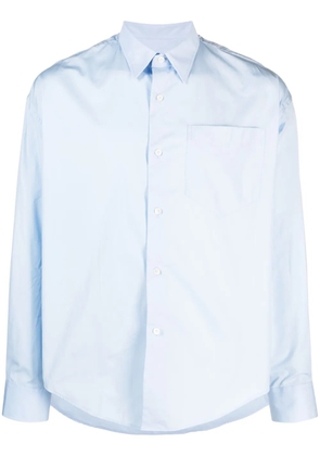 AMI Paris Ami de Coeur-embroidered cotton shirt - Blue