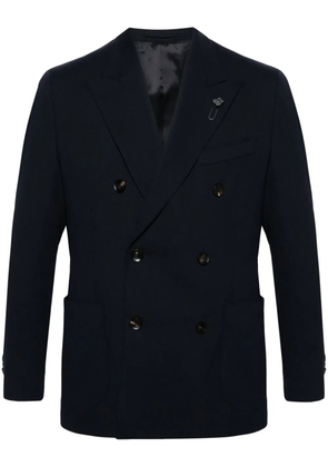Lardini double-breasted wool blazer - Blue