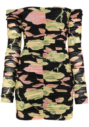 Blumarine floral-print mini dress - Black