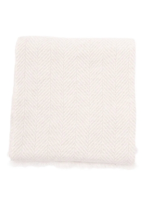 Brunello Cucinelli herringbone cashmere scarf - Neutrals