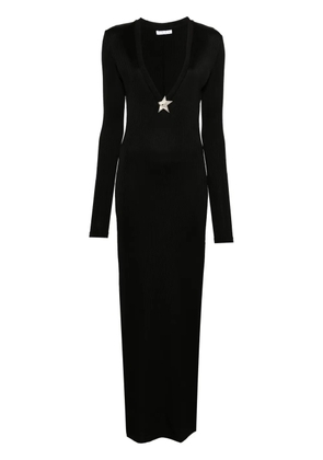 AREA fine-ribbed maxi dress - Black