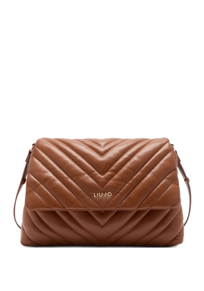 LIU JO quilted-chevron shoulder bag - Brown