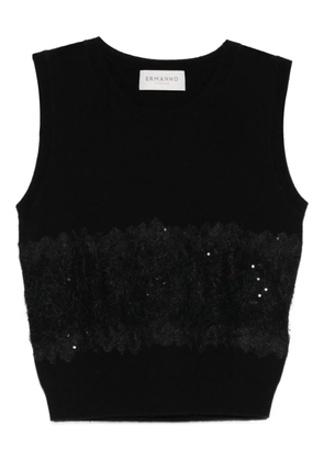 ERMANNO FIRENZE sequin-embellished top - Black