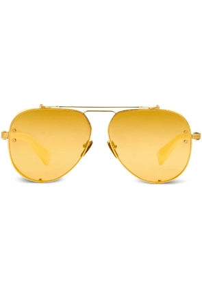 Balmain Eyewear Capitaine navigator-frame sunglasses - Yellow