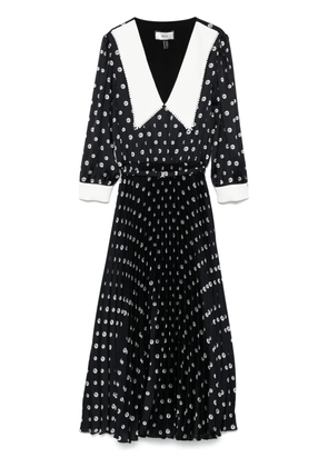 NISSA pearl-print midi dress - Black