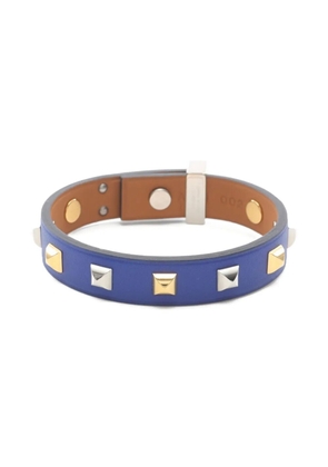 Hermès Pre-Owned 10s studded-embellishment mini dog collar - Blue