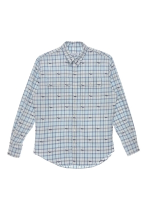 Maison Kitsuné check-print long-sleeve shirt - Blue