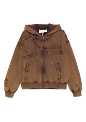 Feng Chen Wang logo-embroidered hoodie - Brown