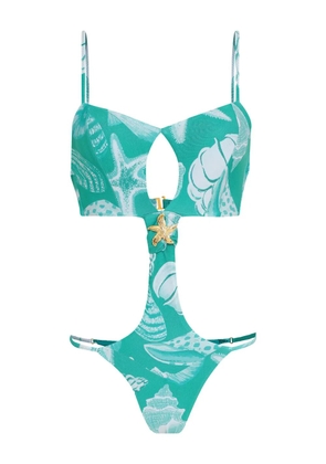 Amir Slama x Jade Picon shell-print swimsuit - Green