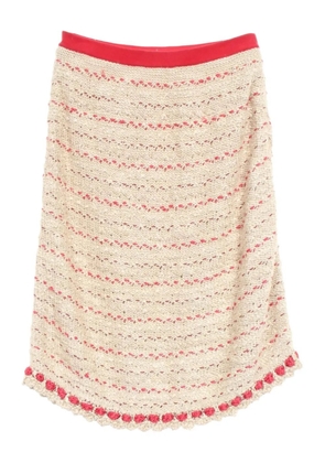 CHANEL Pre-Owned 1986-1988 knitted midi skirt - Neutrals