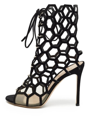 Gianvito Rossi pre-owned 100mm cut-out sandals - Black