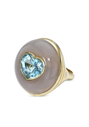 Retrouvaí 14K yellow gold Lollipop chalcedony and aquamarine ring
