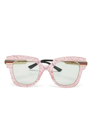 Gucci Pre-Owned glitter square sunglasses - Pink