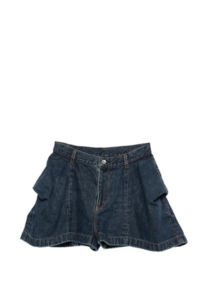sacai flap-detail denim shorts - Blue