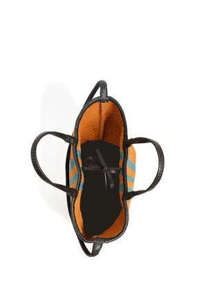Bimba y Lola striped woven tote bag - Orange