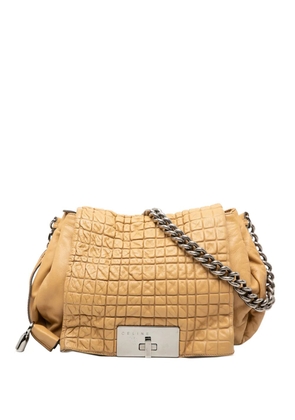 Celine Pre-Owned 2008 Lambskin Watch Me Gauffre Flap shoulder bag - Brown