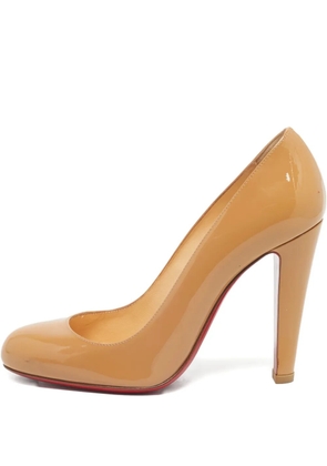 Christian Louboutin Pre-Owned patent-leather heeled pumps - Neutrals