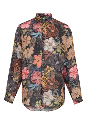 Amir Slama floral-print button-up shirt - Black