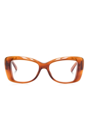 Gucci Eyewear Interlocking G plaque glasses - Brown