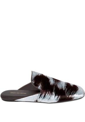 DRIES VAN NOTEN printed mules - Brown