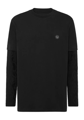 Philipp Plein double-sleeved logo-patch T-shirt - Black