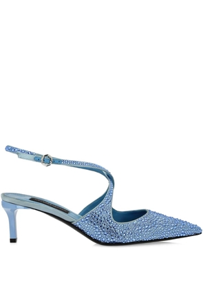 Philipp Plein 55mm Slingback Strass pumps - Blue