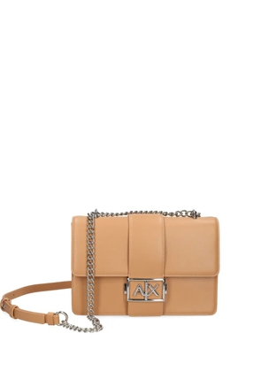 Armani Exchange logo-plaque crossbody bag - Brown