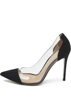 Gianvito Rossi plexi suede pumps - White