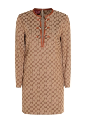 Gucci GG canvas long-sleeve mini dress - Neutrals