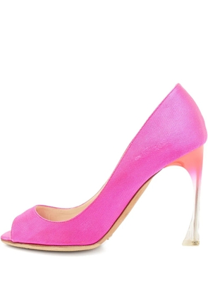 Christian Dior Pre-Owned 100mm peep-toe suede pumps - Pink