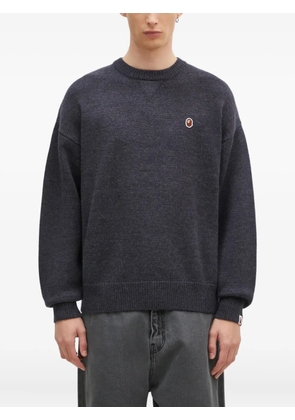 A BATHING APE® One Point logo-appliqué crew-neck sweater - Grey