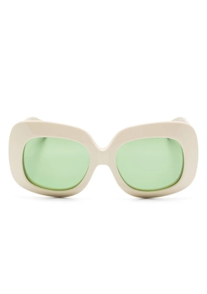 VALENTINO GARAVANI EYEWEAR oversize-frame sunglasses - Neutrals