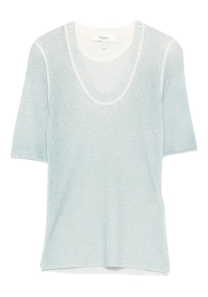 Chloé fine-knit T-shirt - Blue