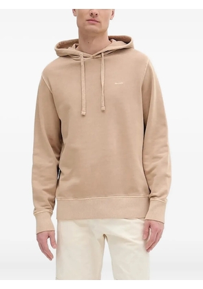 Gant logo-embroidered hoodie - Neutrals