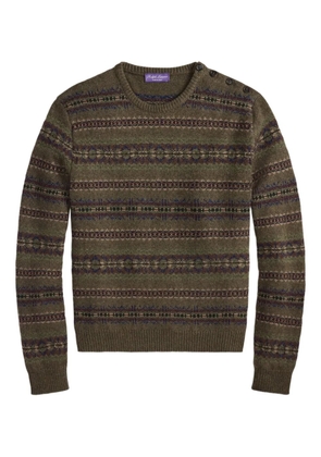 Ralph Lauren Purple Label fairisle button-detail pullover - Green