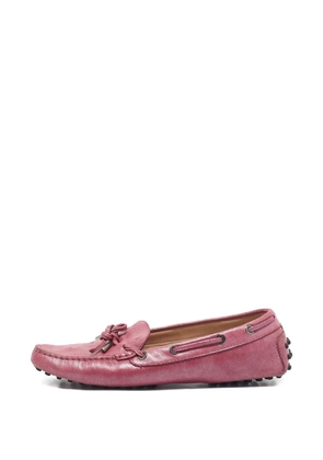 Tod's Vintage bow-detail pebbled loafers - Pink
