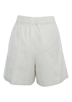 Max Mara striped seersucker shorts - White