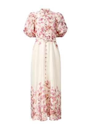 MOOS STUDIO Rosewind puff-sleeve floral-print dress - Pink