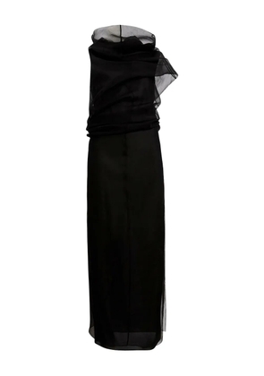 KHAITE Jeanty layered draped dress - Black