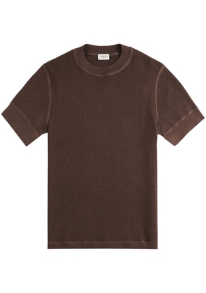 Tod's waffle-knit cotton t-shirt - Brown