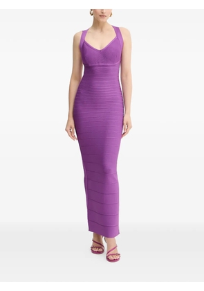 Hervé Léger Sutton V-neck maxi dress - Purple
