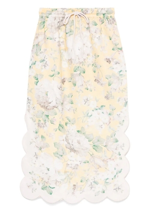 ZIMMERMANN acacia scallop midi skirt - Neutrals
