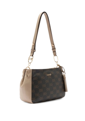 LIU JO medium monogram tassel shoulder bag - Brown